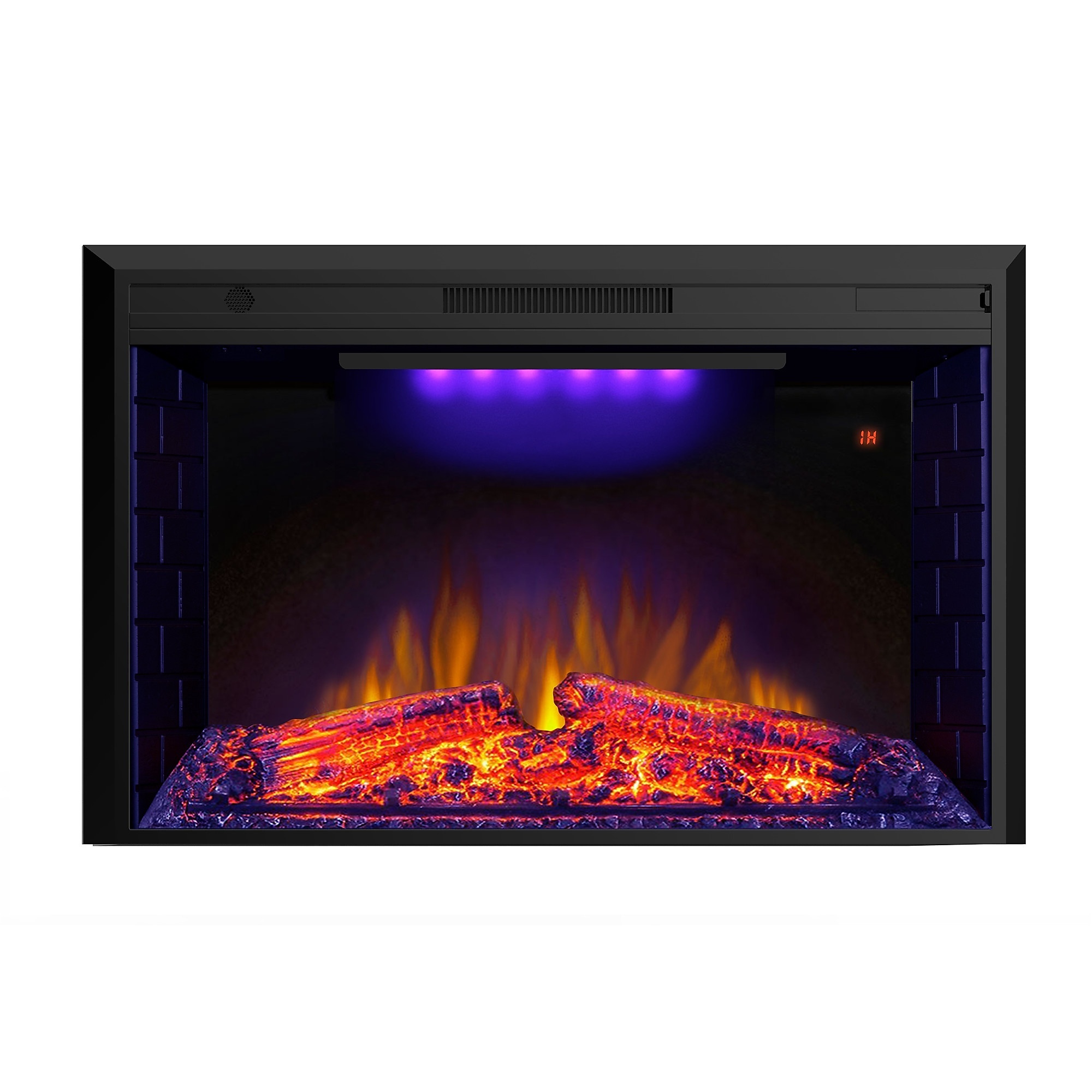 EdenDirect Wall-Mount Electric Fireplace — 43in. Width, LED, Remote Control, Dual Heat Settings, Black, Model# NTEEF40T